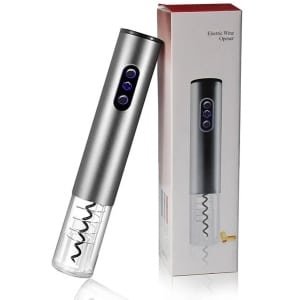 RM Store® - Elektrische Wijnflesopener - Automatische Kurkentrekker - Foliesnijder - Keuken Accessoires - 4.5 x 4.5 x 25 cm.