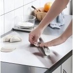 RVS Snijplank met Opstaande Rand - 50x40x1.5 cm - Multifunctionele Keuken Snij- en Bakplank - Aanrecht Bescherming - Ideaal voor Pizza, Voedsel, Gebak en Keuken Accessoires