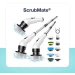 ScrubMate® Elektrische Schoonmaakborstel - Schrobber met Steel - Poetsmachine - Voor Badkamer, Keuken & Auto - Inclusief 9 Opzetstukken - Oplaadbaar