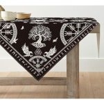 Selbro®, Tafellinnen, Vikingboom des levens, raafhelm van accessoires, functionele, keuken, tafeldecoratie, binnen, vakantie, party, decoratie, 100 x 100 cm