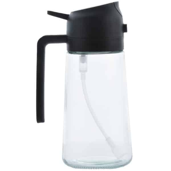 Sprayer - Olijfolie Sprayer, Glazen Olie Spray Fles, Keuken Olie Spray, Grill Accessoires - Oliepomp, Geschikt voor Airfryer Spray Fles, Keuken, Kookspray, Zwart