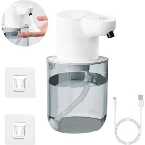 Zeepdispenser wandmontage Automatische schuimzeepdispenser 400 ml elektrische sensor-4-standen-instelbare schakelaar IPX5-waterdicht-voor-badkamer-keuken zeepdispenser wandmontage