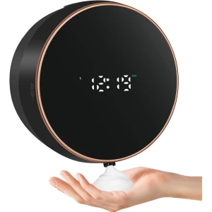 Zeepdispenser - zwart - 1 stuk, automatische wandmontage, schuimzeepdispenser, elektrische zeepdispenser, contactloze wandmontage, sensor, schuimzeepdispenser, kunststof, keuken, badkamer, schuimdispenser