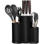 longziming 3-in-1 Messenset Houder - Ronde Universele Messenset - Zonder Messen - Geschikt Voor 12 Messen van 8 Inch - Keuken Organizer- Keuken Accessoire