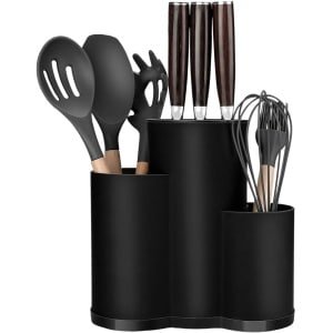 longziming 3-in-1 Messenset Houder - Ronde Universele Messenset - Zonder Messen - Geschikt Voor 12 Messen van 8 Inch - Keuken Organizer- Keuken Accessoire