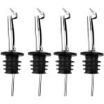 longziming Schenkdoppen voor Flessen - Set van 4 - Universeel voor Wijn, Olie, Azijn, Cocktails- Accessoires voor Bar en Keuken - Zwart
