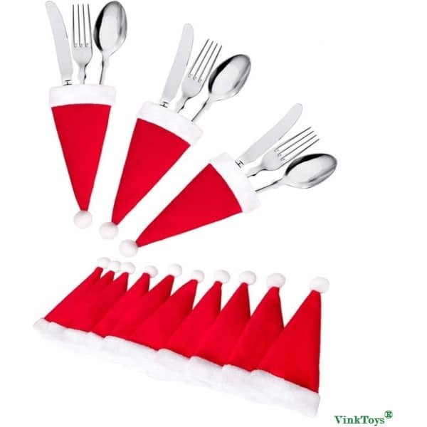 10 Stuks - Servies Houder Tas | Kerst Hoed | Kerst Decoratie | Woondecoratie | Accessoires Keuken Servies Houder