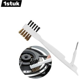 1stuk - Reinigingsborstel - 3-in-1 fornuis borstel - oven schoonmaak - kookplaat reinigen -fornuis accessoires - keuken schoonmaak - wit
