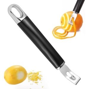 2-in-1 Lemon Peeler - RVS Citrus Zester - Bar Tools Cocktail Garnish - Keuken en Restaurant Accessoires