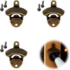 3 Pcs Bottle Opener Wall - Beer Opener Metal - Gemonteerde Schroeven voor Senior Bar Accessoires - Bar Restaurant Cafe Keuken