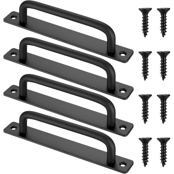 4-pack Schuifdeur Handgrepen - Zwarte Kasthandvatten met Schroeven - voor Kasten, Keuken, Meubelen, Tuinpoort, Schuur Deurhandvatten en Accessoires