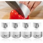 8 stuks - RVS Vingerbeschermer - RVS Vinger Beschermer - Vinger Snij Beschermer - Keuken Accessoire - Zilver