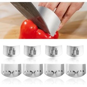 8 stuks - RVS Vingerbeschermer - RVS Vinger Beschermer - Vinger Snij Beschermer - Keuken Accessoire - Zilver