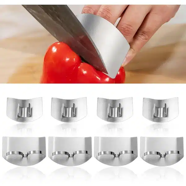 8 stuks - RVS Vingerbeschermer - RVS Vinger Beschermer - Vinger Snij Beschermer - Keuken Accessoire - Zilver