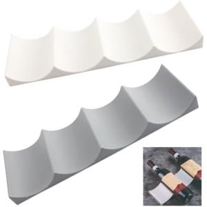 Allecto Plus - Flessenhouders voor Koelkast - Kunststof - Keuken Accessoire - Opbergrek voor Flessen - Grijs en Wit