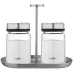 Allecto Plus - Peper- en Zoutstrooier Set van 2 Met Standaard Peper- en zoutstrooier met verstelbare gietgaten, 250 ml - Koken & Tafelen accessoires - Keuken benodigdheden