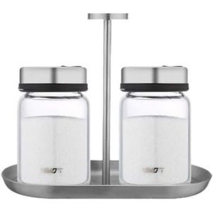 Allecto Plus - Peper- en Zoutstrooier Set van 2 Met Standaard Peper- en zoutstrooier met verstelbare gietgaten, 250 ml - Koken & Tafelen accessoires - Keuken benodigdheden