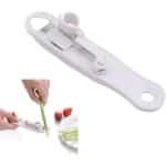 Allecto Plus - Runner Bean Slicer voor Groene Bonen Cutter en Dunschiller - Multitool voor Snijden en Toppen - Keuken Accessoire (Wit)