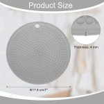 Allecto Plus - Set van 2 siliconen onderzetters voor hete potten en pannen - 17,8 cm - Hittebestendige ronde pannenhouder met ophanggat - Multifunctionele pannenonderzetter - Voor potten en warme gerechten - Op werkbladen - Keuken accessoire.