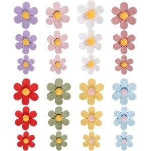Allecto plus - 24 stuks 3D Bloemen Koelkast Magneten, Kleurrijk Magnetische Decoratie voor Keuken en Kantoor, Grappige Decoratieve Accessoires - Set van Kleine, Middelgrote en Grote Magneten