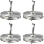 Allecto plus - 4 stuks roestvrijstalen olietuitdeksel voor inmaakpotten - duurzaam en roestvrij - keuken en voorraadopslag - handige accessoires