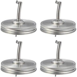 Allecto plus - 4 stuks roestvrijstalen olietuitdeksel voor inmaakpotten - duurzaam en roestvrij - keuken en voorraadopslag - handige accessoires