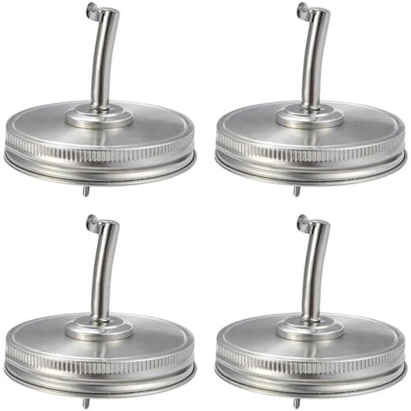 Allecto plus - 4 stuks roestvrijstalen olietuitdeksel voor inmaakpotten - duurzaam en roestvrij - keuken en voorraadopslag - handige accessoires