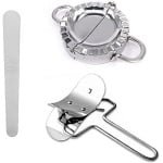 Allecto plus - Dumpling Maker Set RVS 3 stuks Keuken Accessoires met Empanada Pers, Deegsnijder en Vulling Lepel