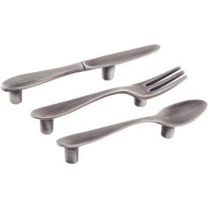 Allecto plus - Eenvoudige knop servies handgrepen nikkelkast lade kast - Keuken accessoires - Set van 3 stuks