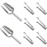 Allecto plus - Roestvrijstalen suikertangen en ijsscheppen set voor snoep, bar, accessoires, serveertang, ijsblokjes, party, koffie, thee, wijn, keuken - 4 stuks