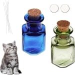 Allecto plus - Set van 2 Kat Whisker Vaas Koelkast Magneet - Mini Glas Houder voor Kat Lover - Keepsake of Decoratie - Leuke Keuken Accessoire