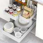 Allecto plus - Uittrekbare Lade Set van 3 Maten voor Keukenopslag - Nano Zelfklevende Film - Wit - Keuken Accessoires met 3 Stuks - Eetkamer en Kast Organizer