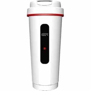 Bekerverwarmer - Elektrische autowaterkoker, roestvrij staal verwarmingfles, thermostaat onmiddellijke verwarmingbeker voor water, koffie, thee, melk, reizen, picknick, keuken, boot, vrachtwagen, SUV, studentenkamer, vliegtuig, camper