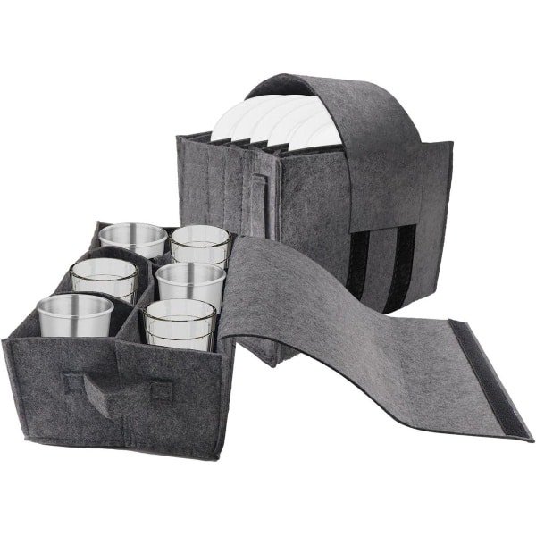 - Bordenhouder voor camper en camping, bekerhouder, vilt servies opslag, keuken accessoire, 2 stuks