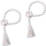 Brenzoos - ```Boho Gordijn Tiebacks van Katoenen Touw - Duurzame en Decoratieve Gordijn Accessoires voor Thuiskantoor, Keuken en Hotel Interieur (Wit) - Set van 2```