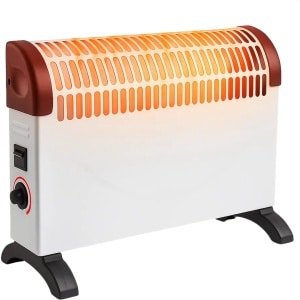 Cheqo® Elektrische Convectorkachel - Convector Verwarming - Bijverwarming - 1500W Vermogen - Compacte Kachel - Geruisloze Werking - Kachel - Thuiskantoor Verwarming - Keuken Verwarming - Vrijstaand Kacheltje - Draaiknop Bediening