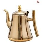 Dikke Luxe Rvs Theepot Gouden Thee Pot Kookplaat Roestvrij Waterkoker Keuken Accessoire