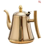 Dikke Luxe Rvs Theepot Gouden Thee Pot Kookplaat Roestvrij Waterkoker Keuken Accessoire