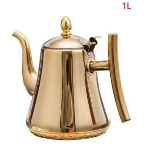 Dikke Luxe Rvs Theepot Gouden Thee Pot Kookplaat Roestvrij Waterkoker Keuken Accessoire