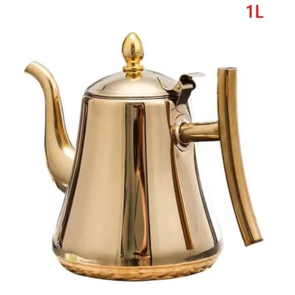 Dikke Luxe Rvs Theepot Gouden Thee Pot Kookplaat Roestvrij Waterkoker Keuken Accessoire