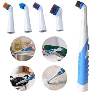 Draadloze Elektrische Scrubber met 4 Borstelkoppen voor Diepe Reiniging in Badkamer en Keuken