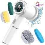 Elektrische Draadloze Reinigingsborstel 5-in-1 met LCD Display - Voor Keuken & Badkamer - elektrische schoonmaakborstel - 78298