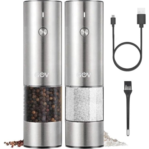 Elektrische Peper- en Zoutmolen Set - RVS - Oplaadbaar en Verstelbaar - Keuken Gadget