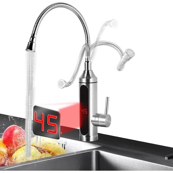 Elektrische Warmwaterkraan met LED Temperatuurdisplay - 220V Instant Boiler voor Keuken en Badkamer