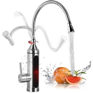 Elektrische Waterkraan met Waterverwarmer - 3000 W - 360 Graden Rotatable - RVS - Keuken Kraan - Verwarmingskraan - LCD Temperatuurweergave - Warm Water Kraan voor Keuken