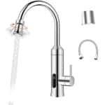 Elektrische doorstroomkraan met directe warmwaterverwarming voor keuken, badkamer, tuin, caravan en camping - 230V aansluiting - Snel verwarmen in 5 seconden - Complete installatieset