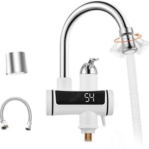 Elektrische kraan met doorstroomboiler voor keuken, badkamer en camping | Warmwaterkraan met snelle verwarming