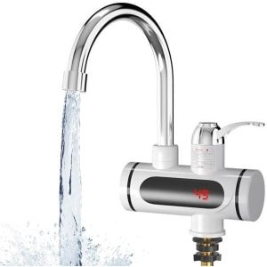 Elektrische waterkraan met digitaal display, 3000 W, direct warm water voor keuken en badkamer