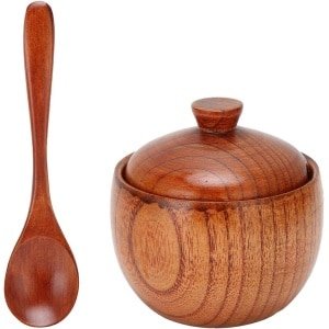 Houten Kruidenrek met Japanse Stijl - Zout Kelder, Peper- en Suikerpot met Deksel - Keuken Accessoires
