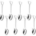 Inovra - Set van 8 Roestvrijstalen Dessertlepel Schepjes - Zilver - Party en Keuken Accessoire